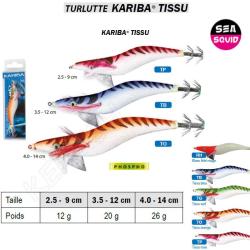 TURLKUTTE KARIBA TISSU SEA SQUID 2.5 - 9 cm Tissu Bleu (TB)
