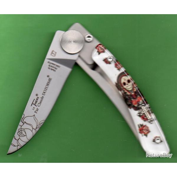 HIPSTER TETE DE MORT  +ton pr�nom grav� gratuit Couteau Cavalera