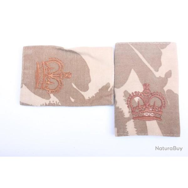 Lot de deux Fourreaux Camouflage D�sert au grade Major de l'Arm�e de Terre Anglaise