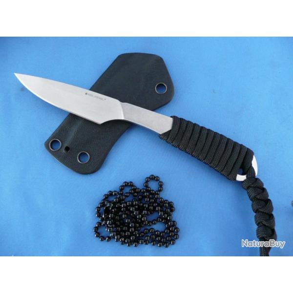 Couteau de Cou Real Steel Marlin Lame Acier 8Cr14Mov Manche Paracorde Etui Kydex RS3515