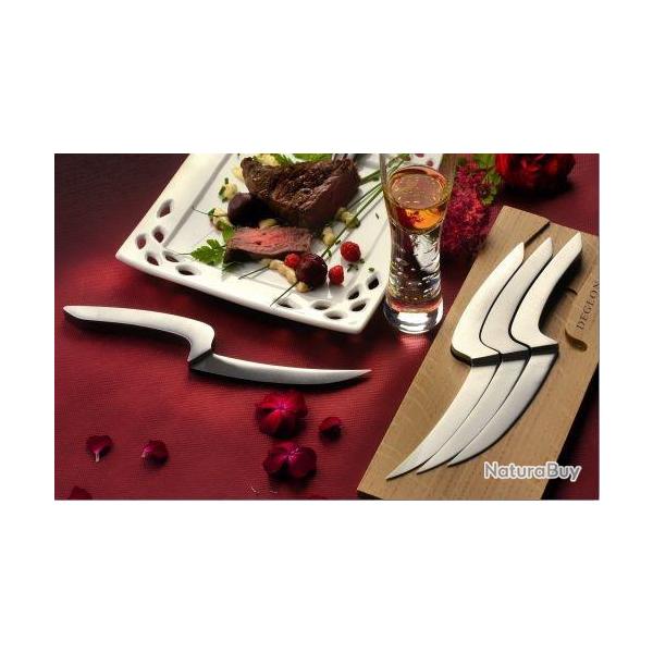 Coffret Meeting Deglon 4 couteaux � steak socle ch�ne