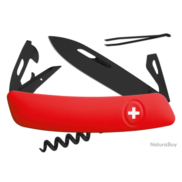 couteau suisse Swiza D03 All Black Red