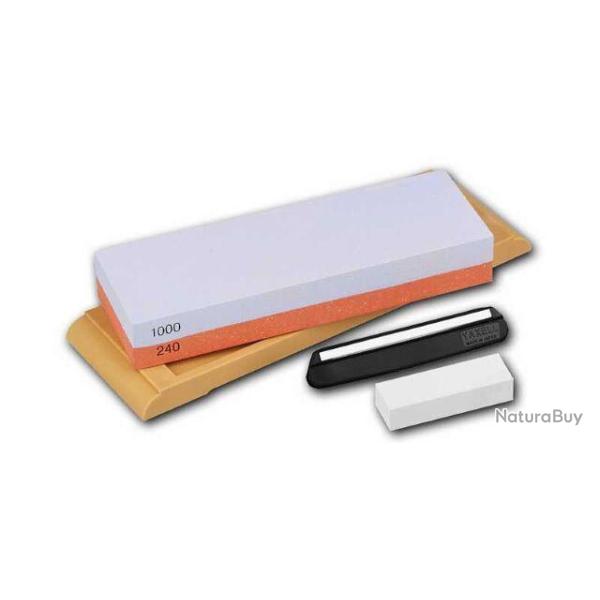 pierre � aiguiser double face avec socle grain 240-1000 Yaxell 36060