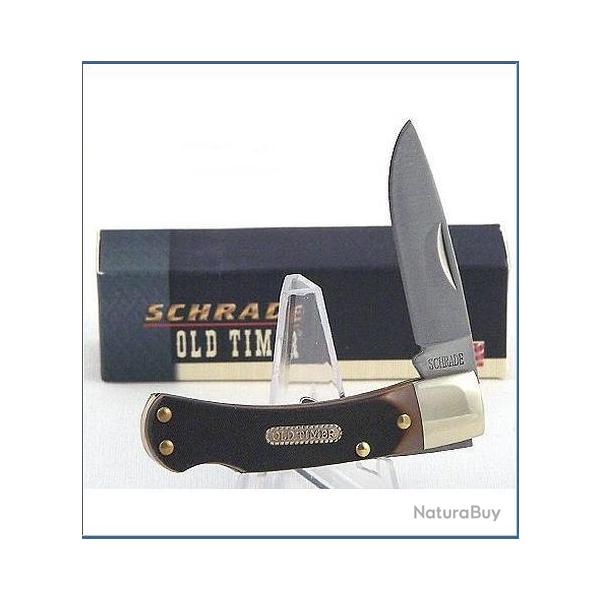 Couteau Schrade Old Timer Bearhead Manche Delrin Lockback Acier 440 SCH3OT