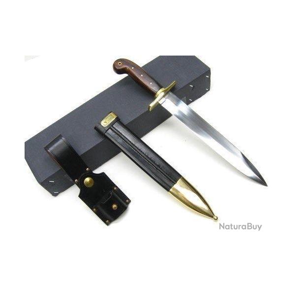 Couteau Cold Steel 1849 Riflemans Lame Acier Carbone 1085 Manche Bois Etui Cuir CS88GRB