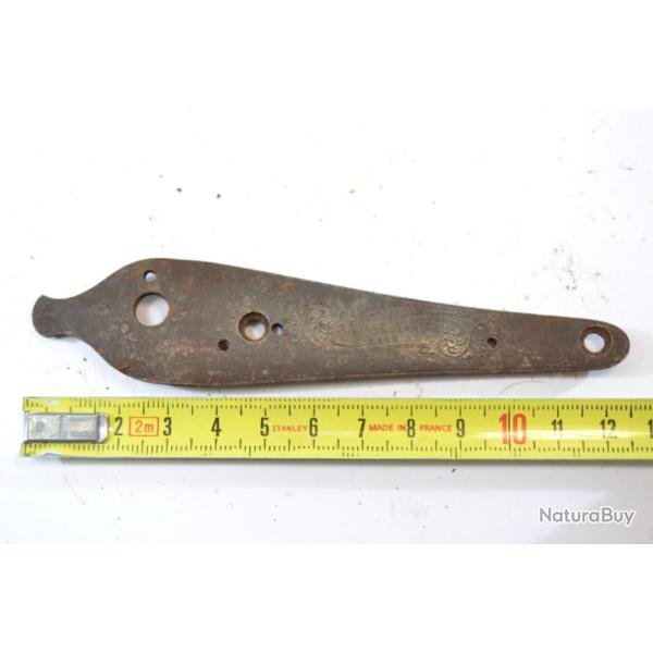 Platine VERNEY CARRON de fusil de chasse ancien � broches, poudre noire