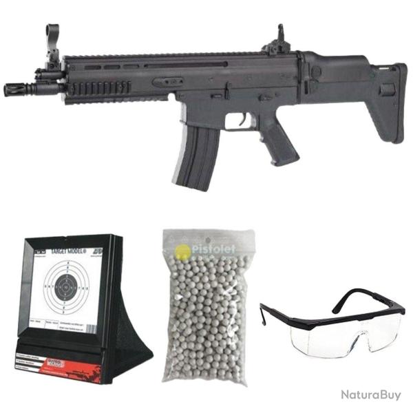 Pack airsoft Fn Scar L Noir Cybergun