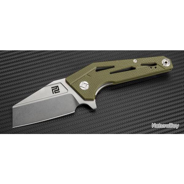 Couteau Artisan Ravine Green G-10 Lame Acier D2 Linerlock Clip de Poche ATZ1819PGN