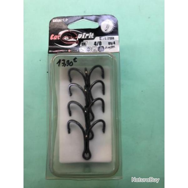 4 hame�on triple 4/0 r�f 7560bn ou 7560 p�che silure cat spirit VMC