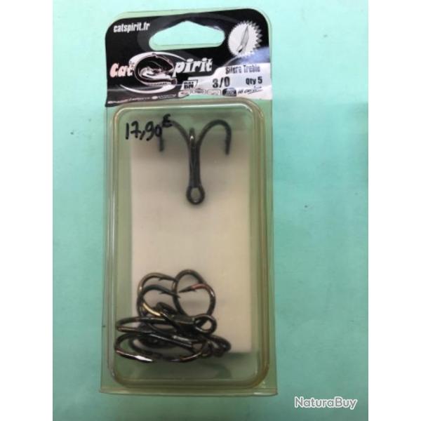 5 hame�on triple 3/0 r�f 7560bn ou 7560 p�che silure cat spirit VMC