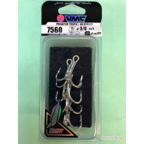 5 hame�on triple 3/0 r�f 7560ti ou 7560 predator tropic vmc  p�che mer exotique
