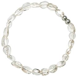 Bracelet en cristal de roche extra - Perles roul&eacute;es 7 &agrave; 10 mm