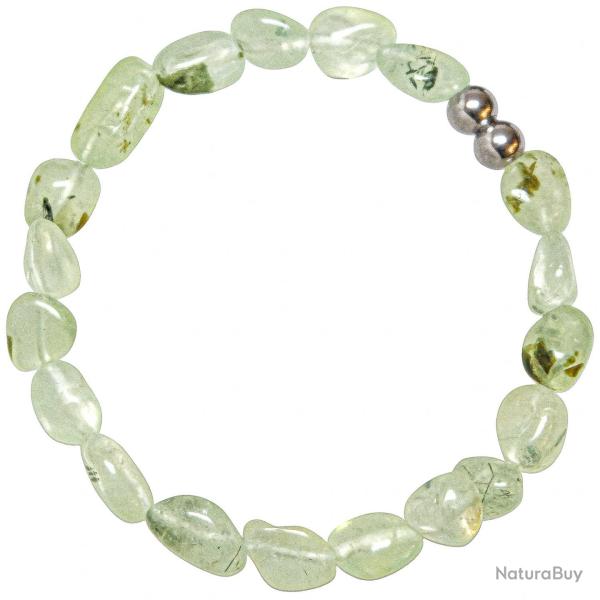 Bracelet en pr�hnite �pidote - Perles roul�es 8 � 12 mm