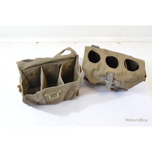 Ensemble porte grenades Arm�e Allemande ann�es 1950 - 1970. ID�al airsoft paintball, surplus etui