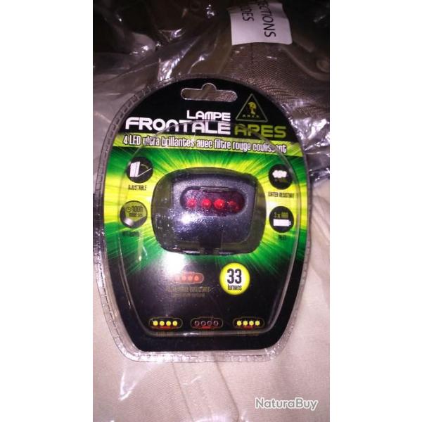 lampe frontale � leds neuve + piles neuves (ideal plusieurs reglages)