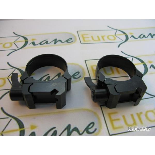 Colliers amovibles HMS de 25,4 mm pour fixation sur rail weaver/ Picatinny, avec fermeture � ailette