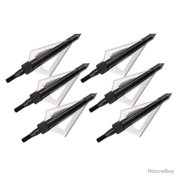 Lot de 6 Pointes de chasse 125gr 3 lames pour fl�ches de 14 � 22 pouces