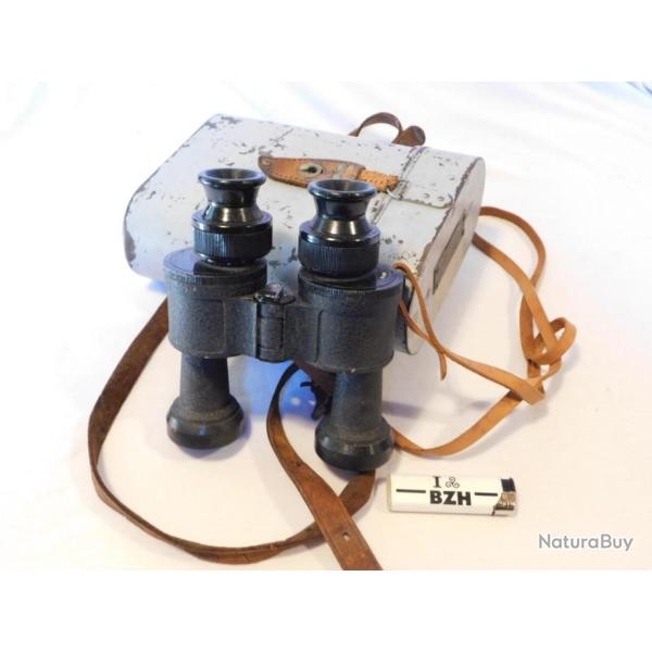 RARES JUMELLES MARINE HUET PARIS 8 x 30 mod�le 1933 + ETUI LAITON  #.2