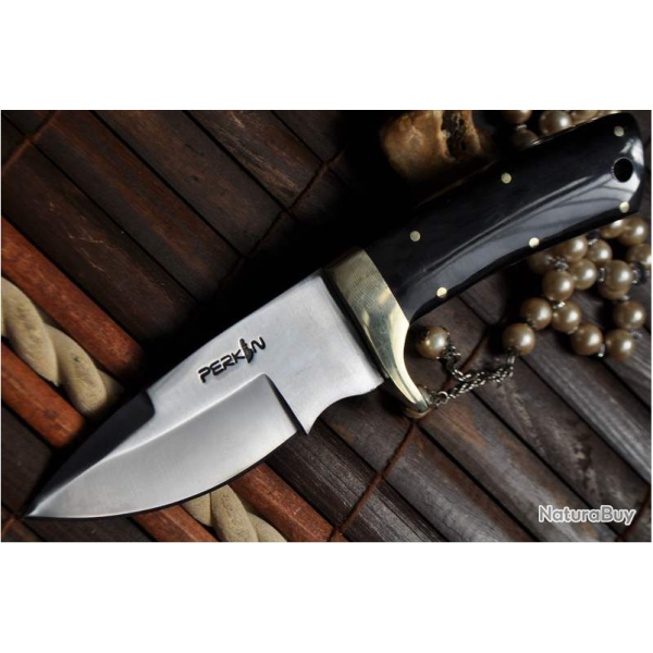 COUTEAU DE CHASSE DE FABRICATION ARTISANALE - Corne de taureau (3)