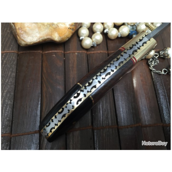 LAME DAMAS - Couteau de chasse pliant avec fourreau (3)