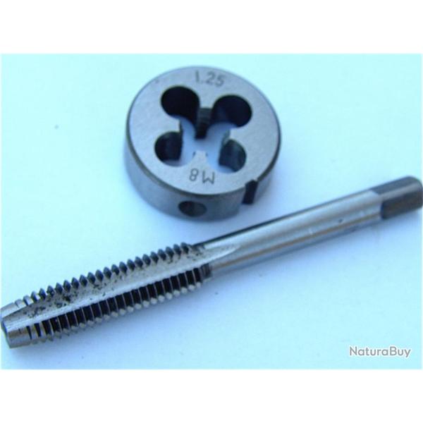 1 TARAUD 1 PASSE M 8 X 1,25 + 1 FILIERE M 8 X 1,25
