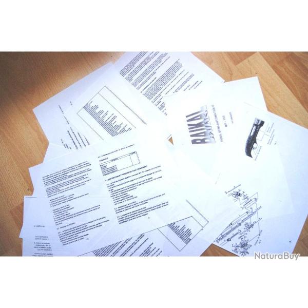 9 copies + clat + nomenclature + notice EN FRANCAIS fusil BAIKAL MP153 MP 153 -