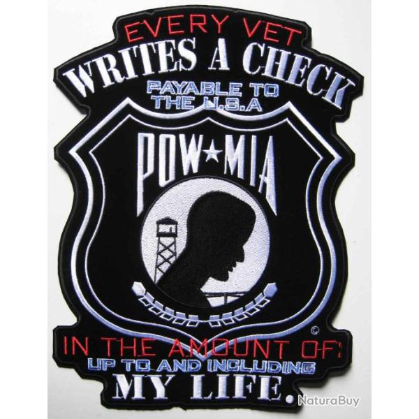 PATCH-ECUSSON/DOSSARD GRAND MODELE - POW MIA - Ref.D19