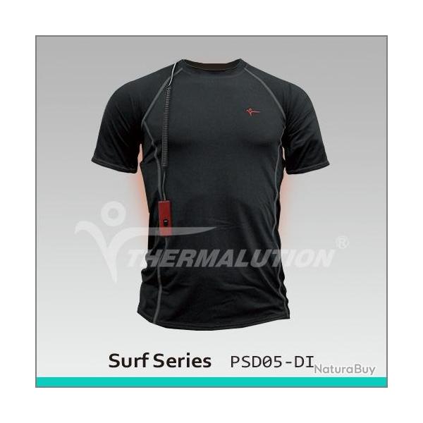 Tee-shirt chauffant pour le surf jusqu'� 15 m�tres S Noir