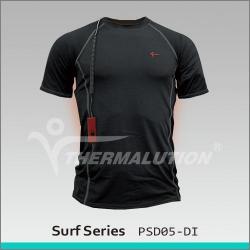 Tee-shirt chauffant pour le surf jusqu'&agrave; 15 m&egrave;tres M Noir
