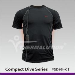 Tee-shirt chauffant pour la plong&eacute;e tek jusqu'&agrave; 70 m&egrave;tres L Noir