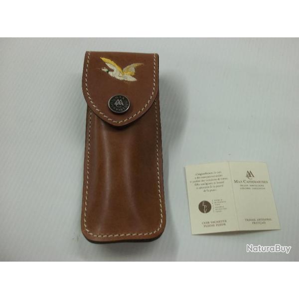 ETUI "RANDONNEUR" CUIR fauve  POUR COUTEAU CHASSE