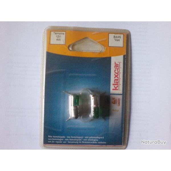 4 lampes tmoins  BA95 vert 12V 4W