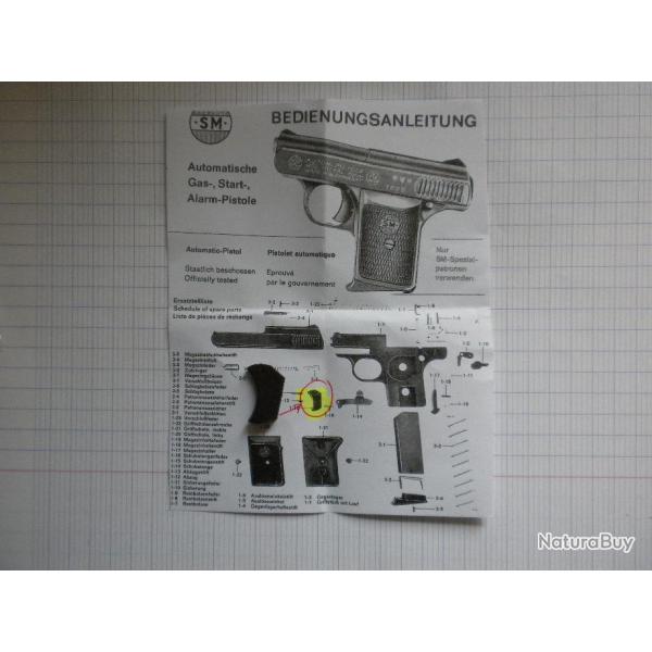 VENDU PAR CUIRASSIER11 QUEUE DE DETENTE   PISTOLET ALARME SM