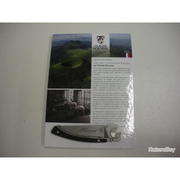 N3905-COUTEAU LE THIERS DOZORME LINERLOCK FIBRE DE CARBONE - 10,5 CM - NEUF!!!