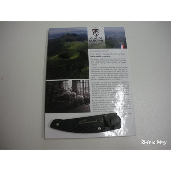 N3903-COUTEAU LE THIERS DOZORME LINERLOCK FIBRE DE CARBONE - 10,5 CM - NEUF!!!