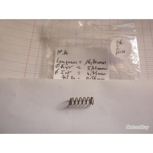 VENDU PAR CUIRASSER11 N� 14 RESSORT BOUDIN  POUR  FUSILS  OU CARABINES ET  DIVERSES ARMES