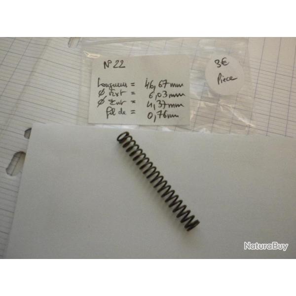 VENDU PAR CUIRASSIER11 N 22 RESSORT BOUDIN D'ARMURERIE POUR ARMES DIVERSES FUSILS ET CARABINES