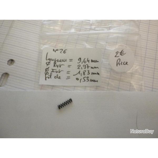 VENDU PAR CUIRASSIER11 N 26 RESSORT BOUDIN D'ARMURERIE POUR ARMES DIVERSES FUSILS ET CARABINES