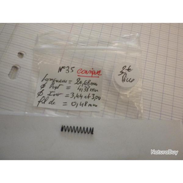 VENDU PAR CUIRASSIER11 N�35. RESSORTS D'ARMURERIE CONIQUES POUR FUSILS ET CARABINES DIVERSES