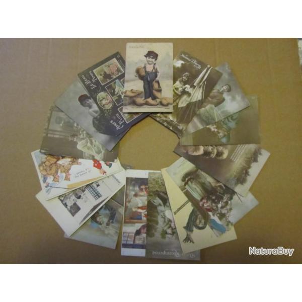 CARTES POSTALES GUERRE 14-18 LOT COMPLET N�1