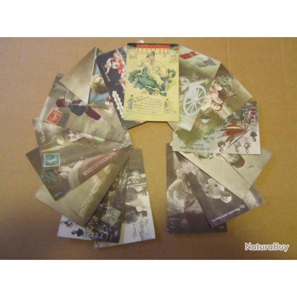 CARTES POSTALES GUERRE 14-18 LOT COMPLET N�7