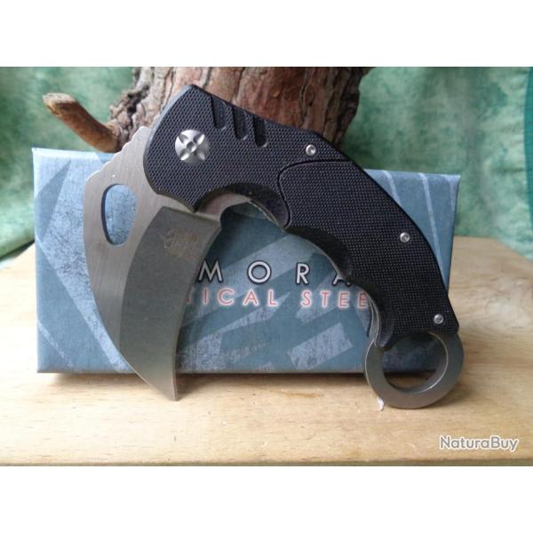 Couteau Komoran Samurai Karambit Lame Acier UTX Manche G-10 Linerlock KO019
