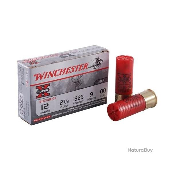 Chevrotines Winchester SUPER X Buckshot Cal.12/70 9 grains par 25