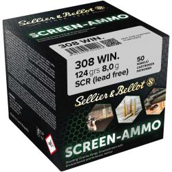 Cartouches cin&eacute; tir Screen-Ammo .308 Win. FMJ zinc 124 grs. (Calibre: .308 Win.)