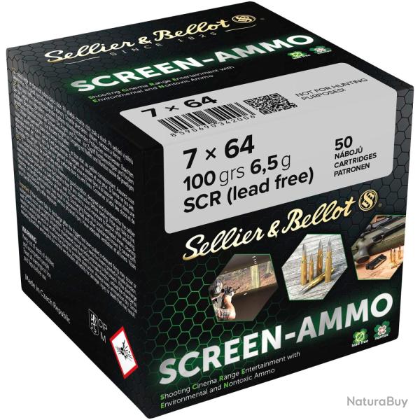 Cartouches cin� tir Screen-Ammo 7x64 FMJ zinc 100 grs. (Calibre: 7x64)