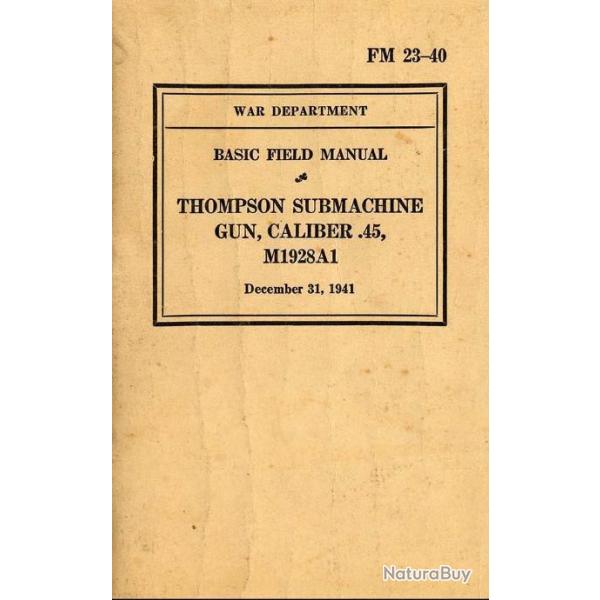 Manuel PDF FM 23-40 thompson M1928A1