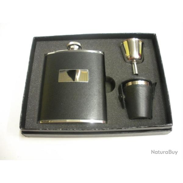 N3918- COFFRET FLASQUE INOX 180 ML + ACCESSOIRES - NEUF !!!!!!!