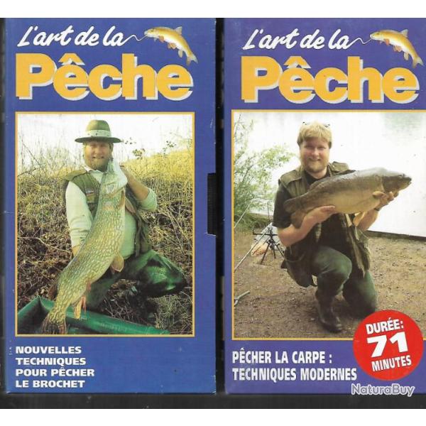 lot 2 vhs l'art de la p�che , la carpe et brochet