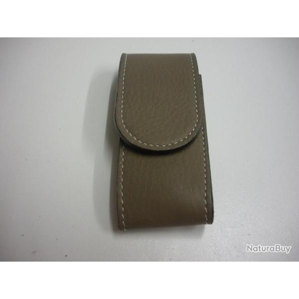 N3932-ETUI COUTEAU CUIR TAUPE 11/12 CM - NEUF!!!