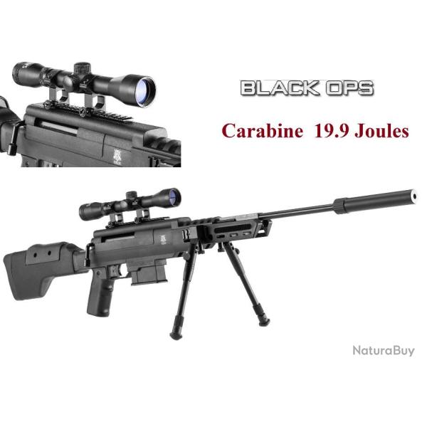Carabine � plomb BLACK OPS  Type sniper / Cal 4.5 mm  19.9 Joules